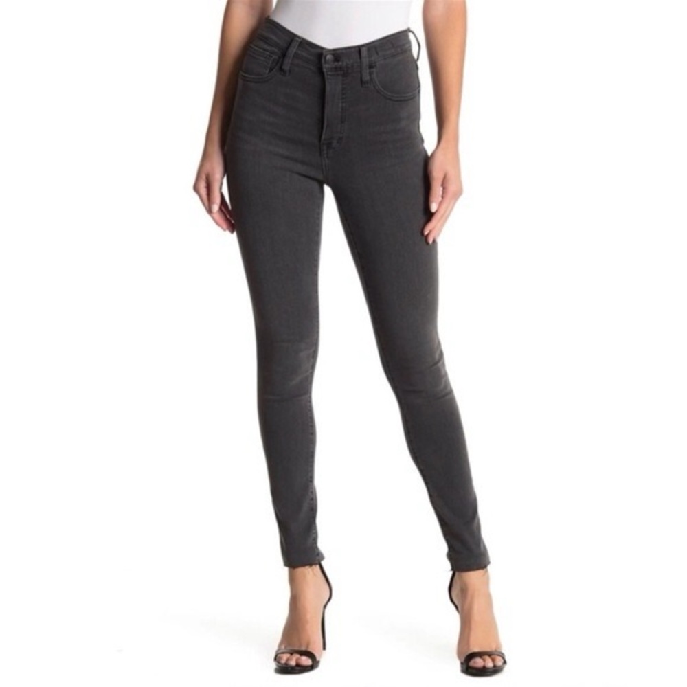 MADEWELL Gray Wash 10" High Rise Raw Hem Stretch Denim Skinny Jeans Size 27